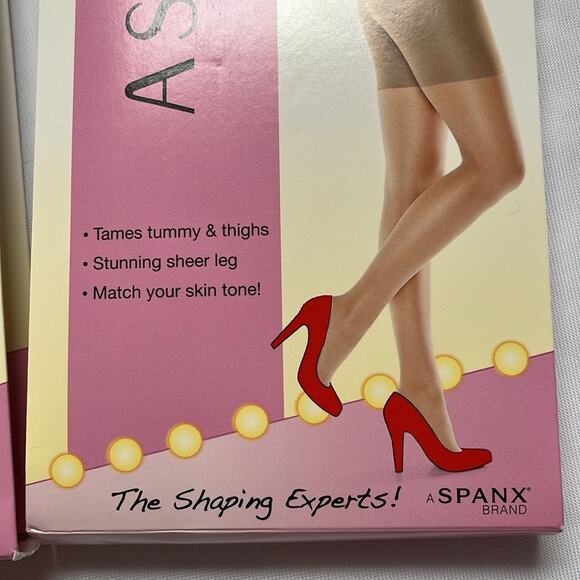 Assets by SPANX Shaping Sheer Pantyhose Black Size 1 Lot of 2 Pair - Picture 4 of 8